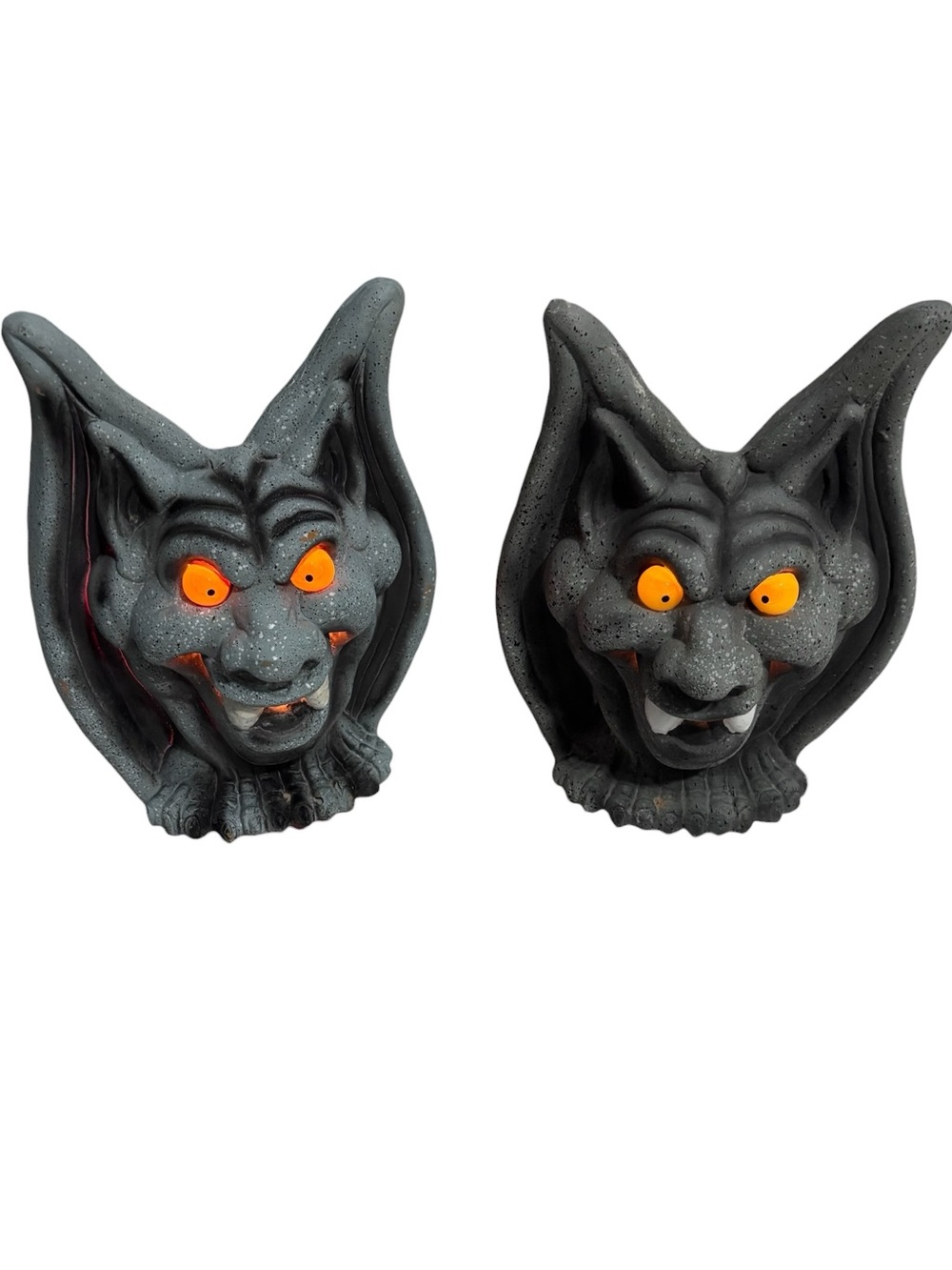 Vintage 1993 Trendmasters Faux Stone Gargoyle Light Up Halloween Decorations